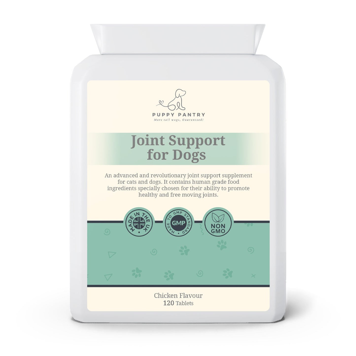 Joint Support Tablets – Chicken (120 Pack)
With glucosamine, chondroitin & MSM for mobility & comfort at all ages
