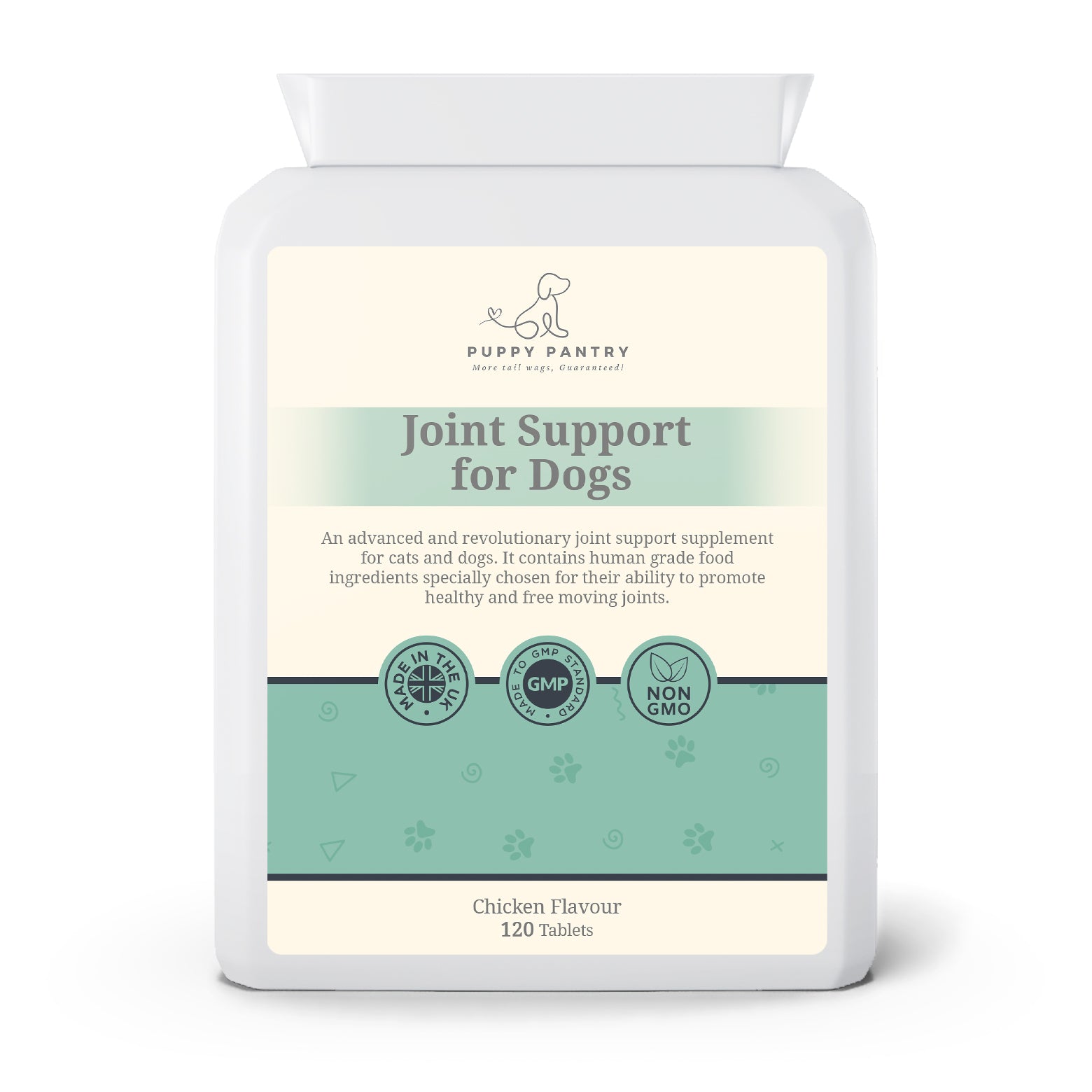 Joint Support Tablets – Chicken (120 Pack)
With glucosamine, chondroitin & MSM for mobility & comfort at all ages