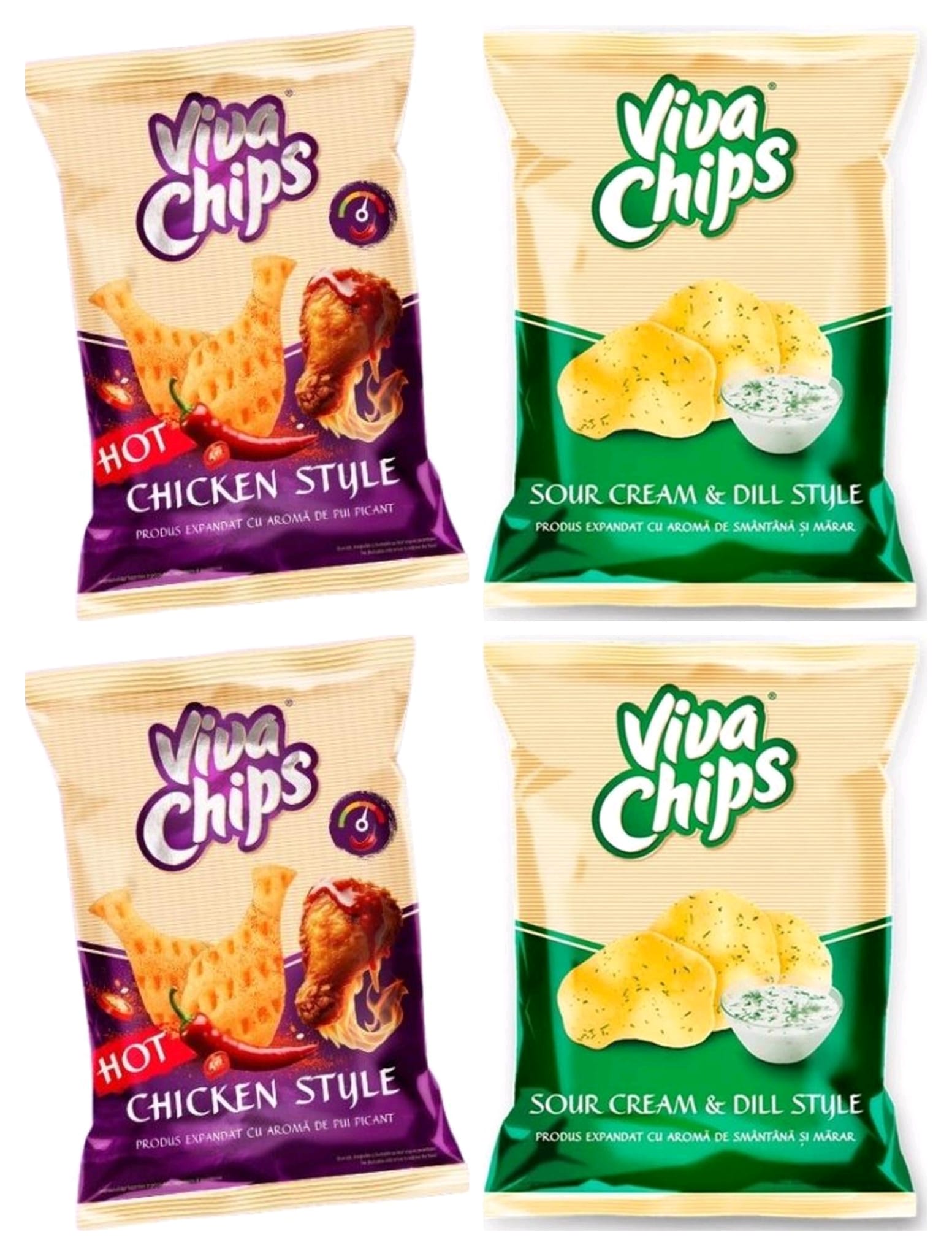 Viva Mix Pack Hot Chicken and Sour Cream 100g * 4 Packs