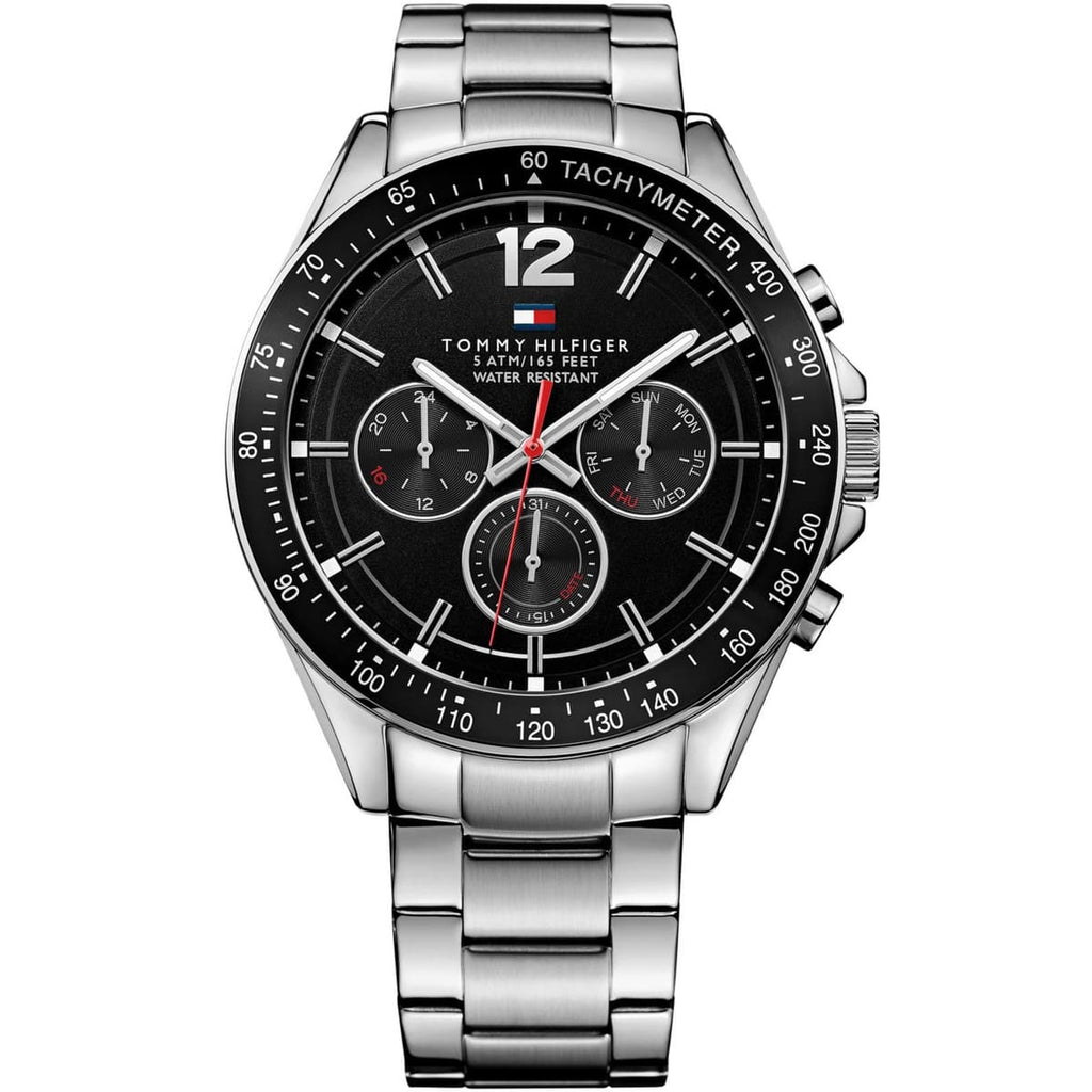 Tommy Hilfiger Men’s Watch Stainless Steel Silver Strap With Black Dial 1791104