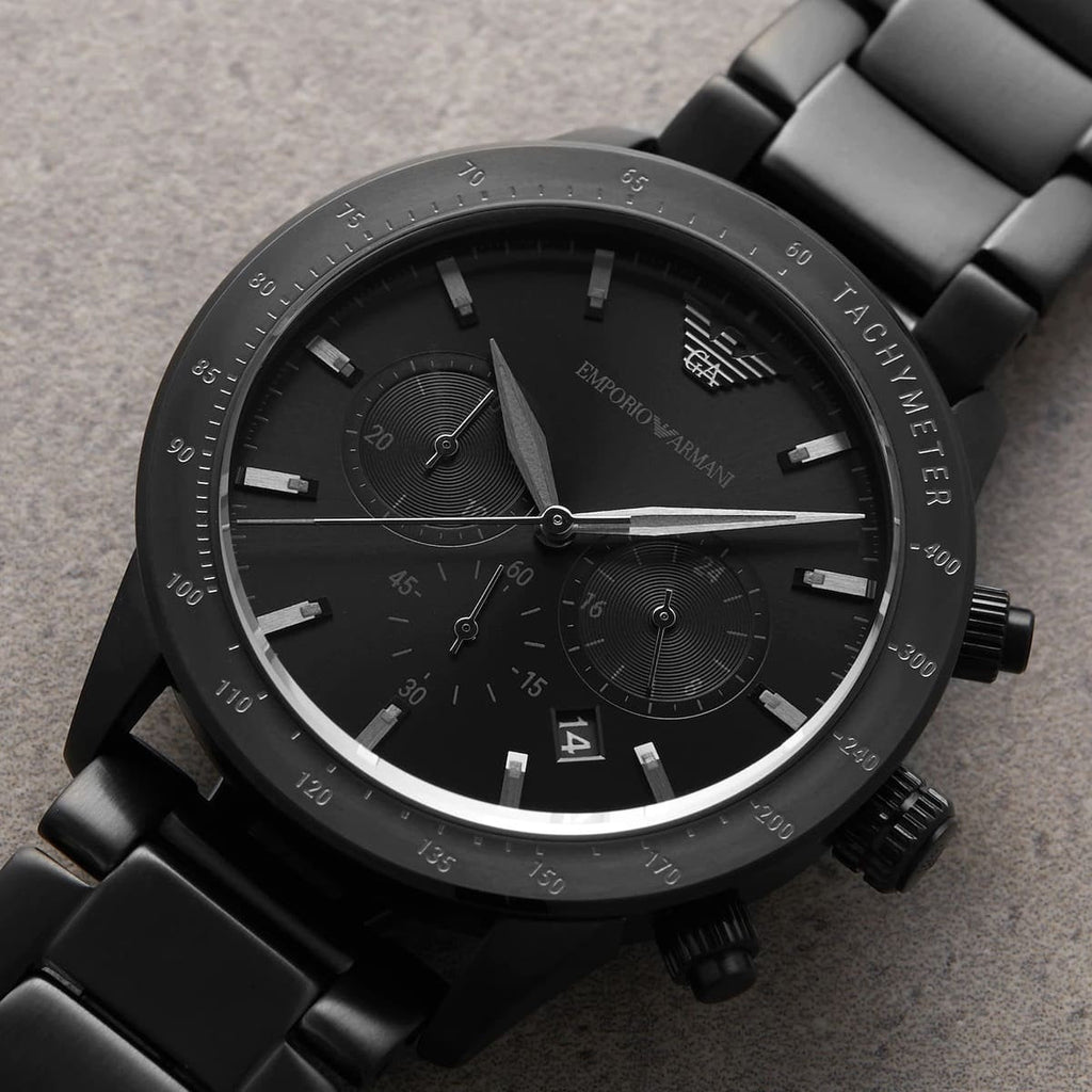 Emporio Armani Men's Watch Stainless Steel Black Strap With Black Dial AR11242 Mario