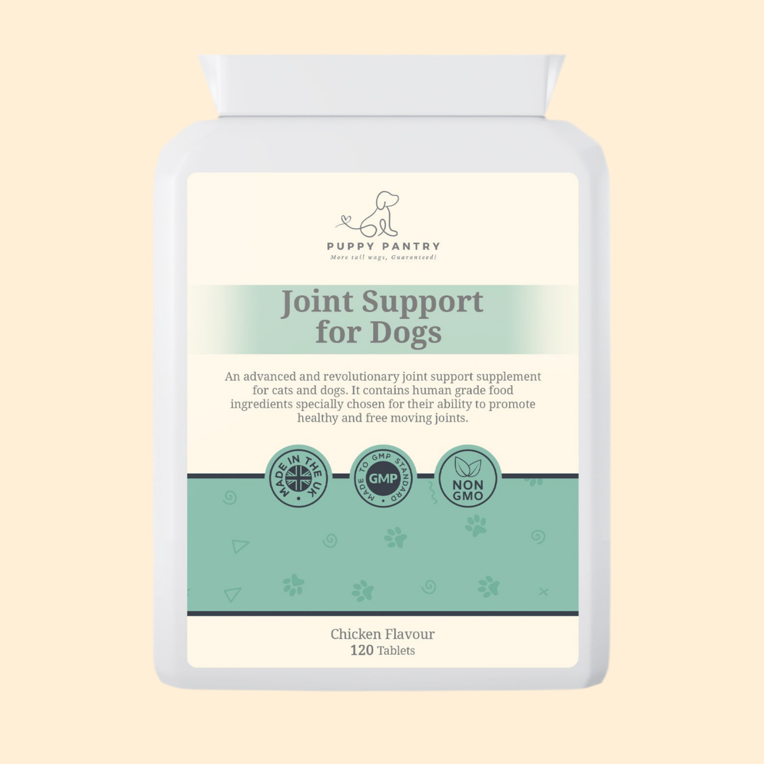 Joint Support Tablets – Chicken (120 Pack)
With glucosamine, chondroitin & MSM for mobility & comfort at all ages