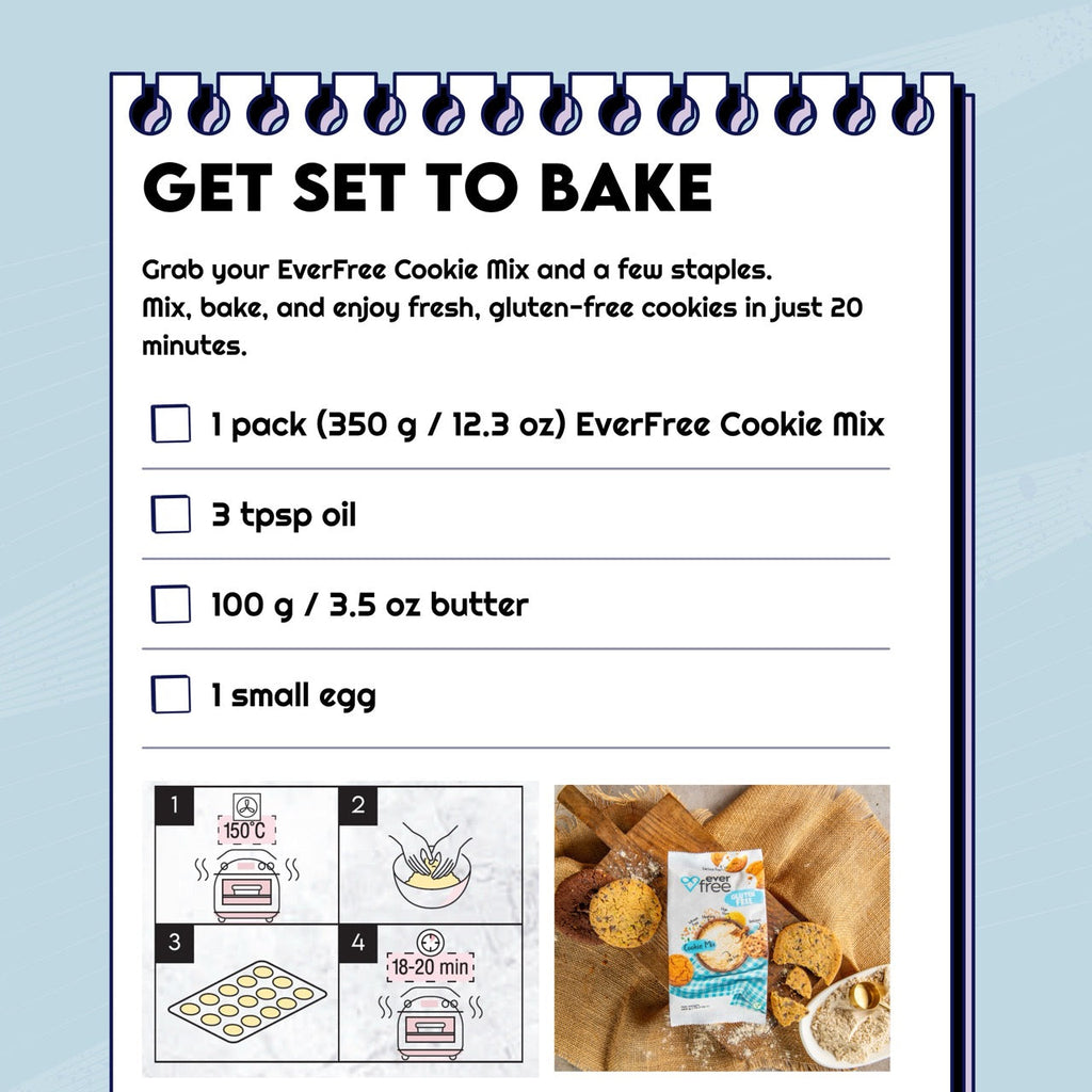 EverFree Gluten Free Cookie Mix 350g - Pack of 3