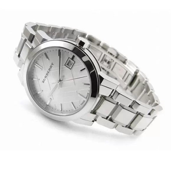Burberry Women's Watch Stainless Steel Silver Strap With Silver Dial BU9100 The City