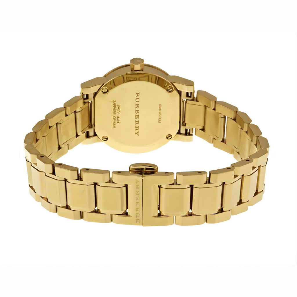 Burberry Women’s Watch Stainless Steel Gold Strap With Gold Dial BU9227 The City