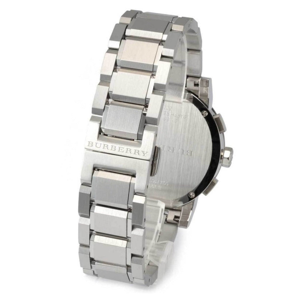 Burberry Men’s Watch Stainless Steel Silver Bracelet With Black Dial BU9351 The City