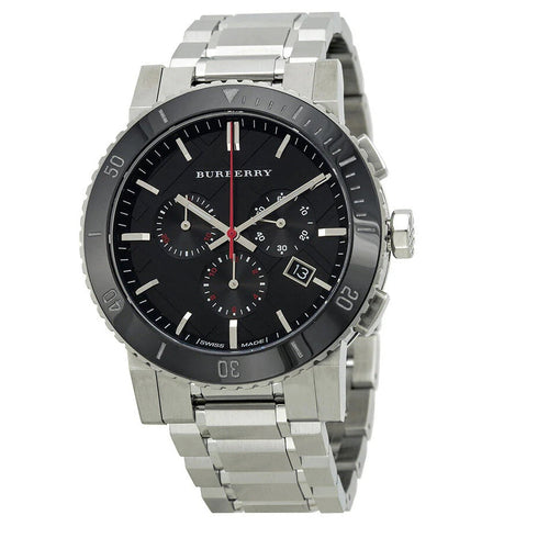 Burberry Men’s Watch Stainless Steel Silver Strap With Black Dial BU9380 The City