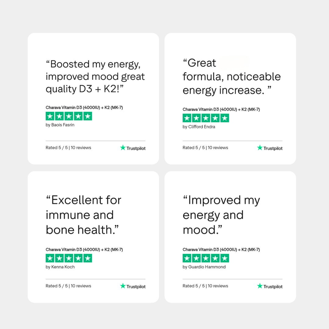 Charava Vitamin D3 (4000IU) + K2 (MK-7)