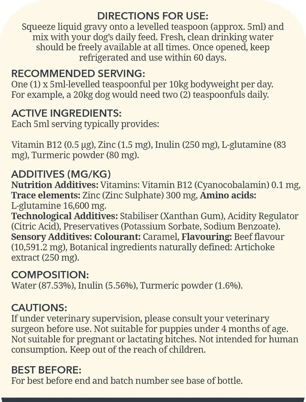 Probiotic Digestive Gravy – Beef (290ml)
Supports gut health, soothes sensitive stomachs, reduces gas & bloating
