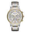Emporio Armani Men's Watch Stainless Steel Silver & Yellow Gold Tone Strap With Silver Dial AR11076 Renato