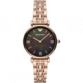 Emporio Armani Women’s Watch Stainless Steel Rose Gold Strap With Black Dial AR11145 Gianni T-Bar
