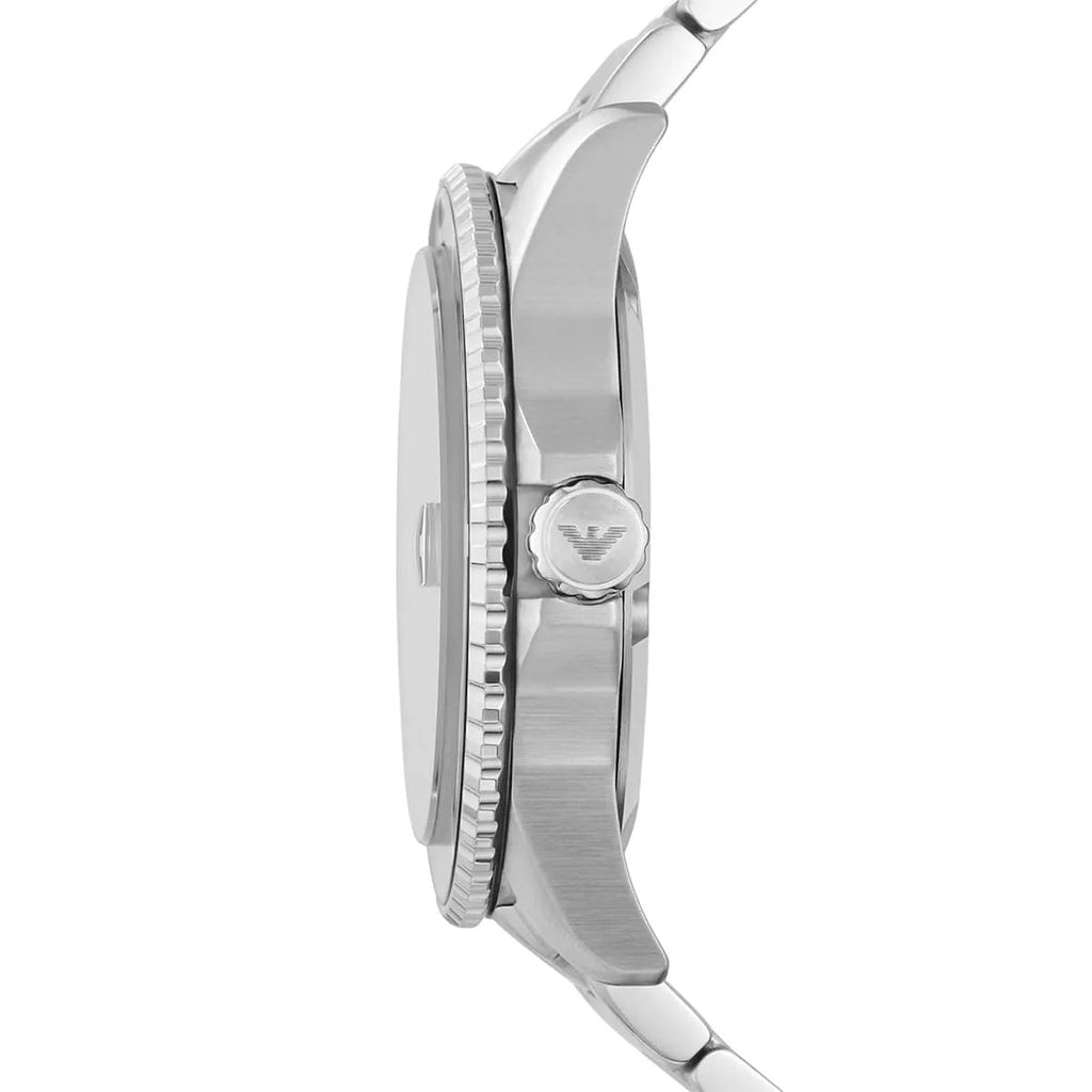 Emporio Armani Men's Watch Stainless Steel Silver Strap & Green Dial AR11338 Diver