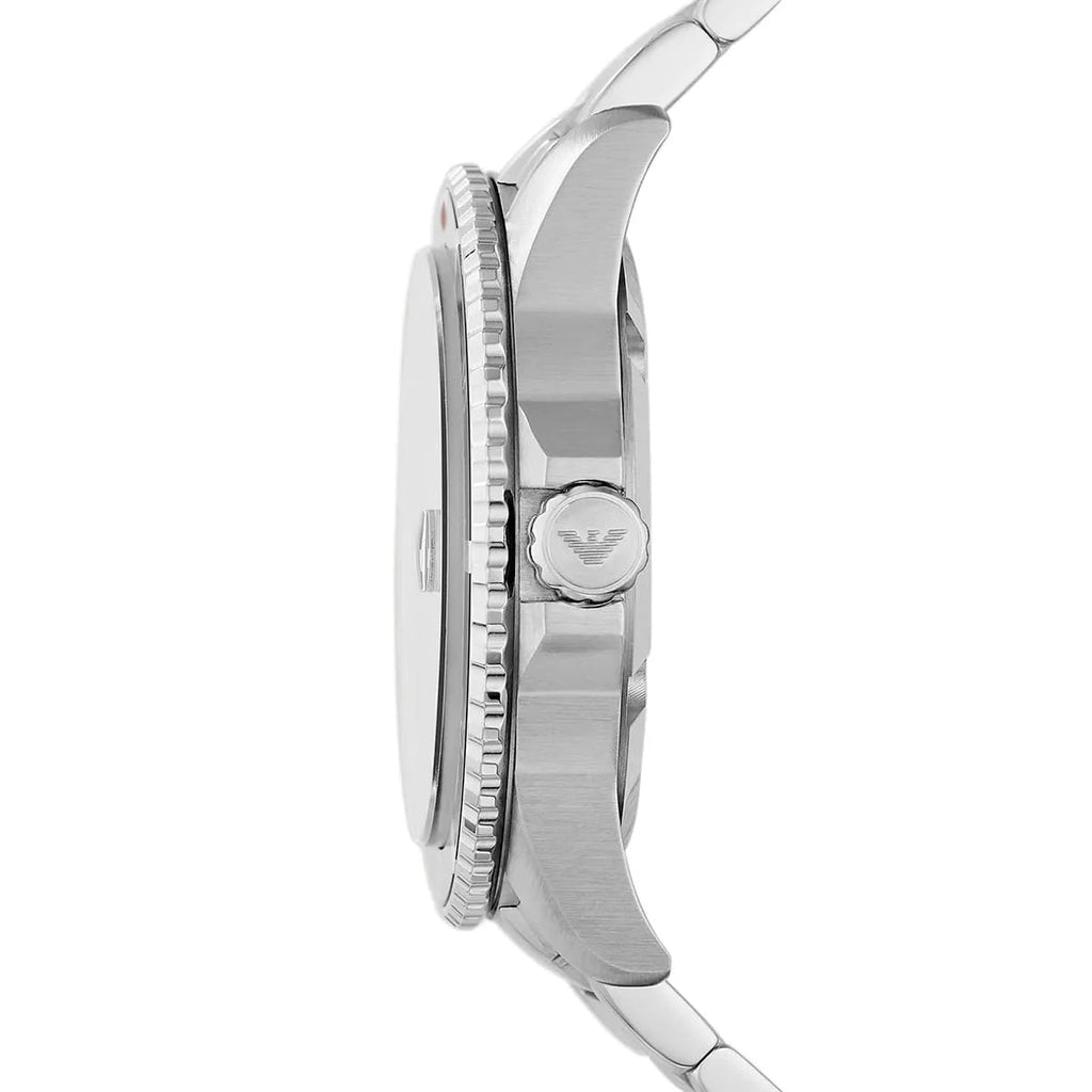 Emporio Armani Men's Watch Stainless Steel Silver Strap With Blue Dial AR11339 Diver