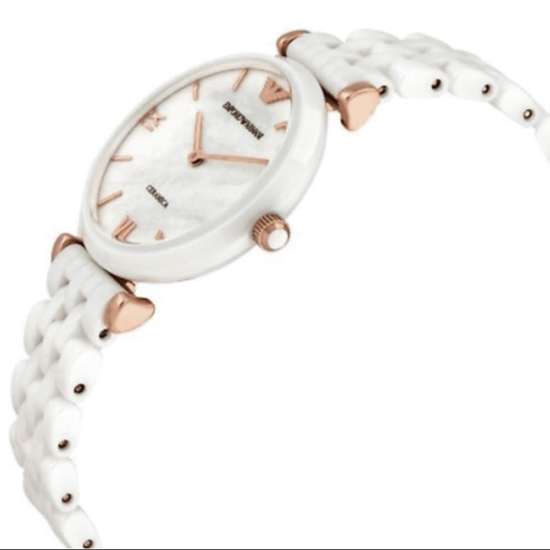 Emporio Armani Women’s Watch Ceramic White Strap With White Dial AR1486
