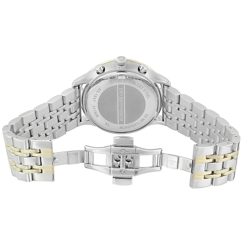 Emporio Armani Men’s Watch Stainless Steel Two-Tone Strap With Blue Dial AR1847 Alpha