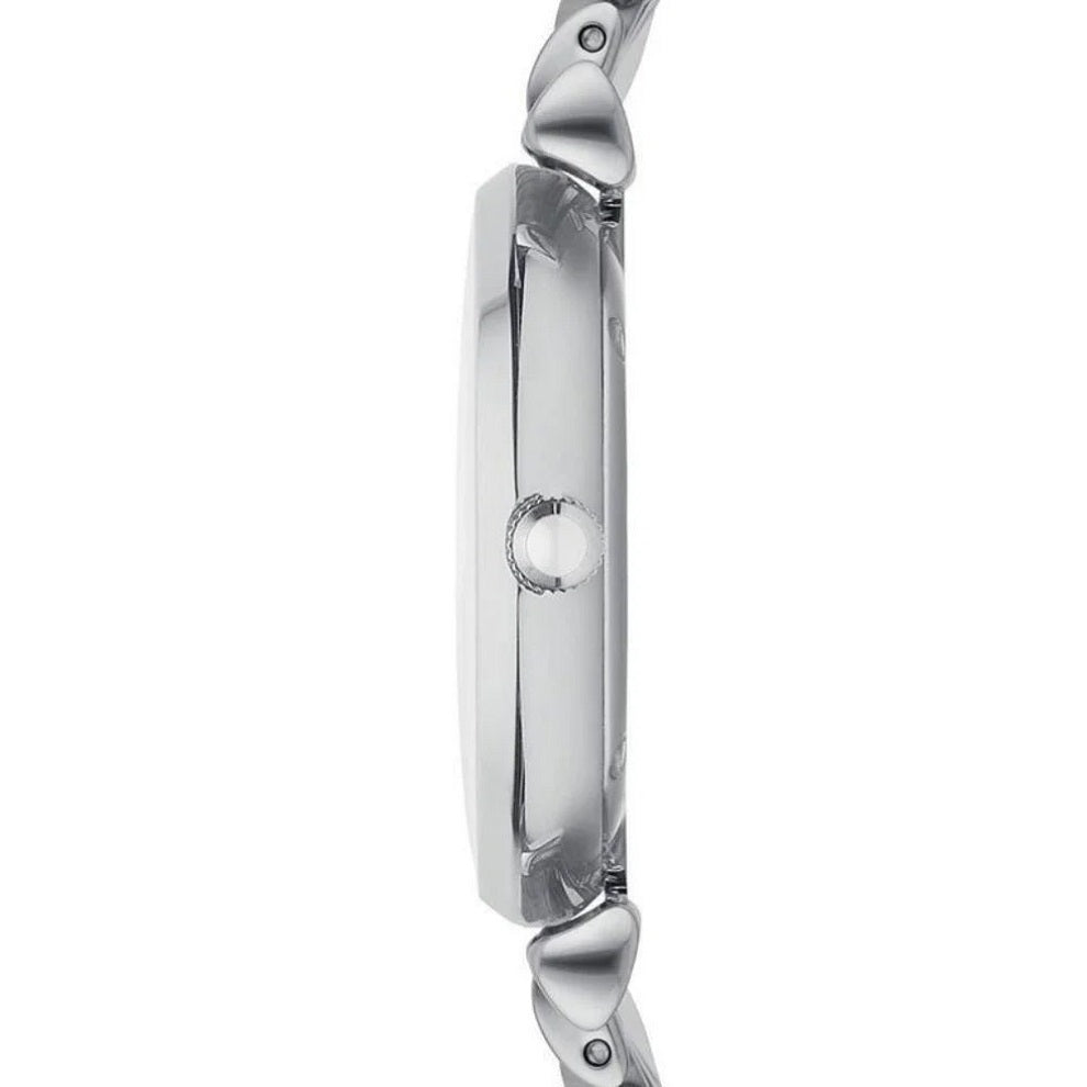 Emporio Armani Women’s Watch Stainless Steel Silver Strap With Mother of Pearl Dial AR1908 Gianni T-Bar