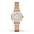 Emporio Armani Women’s Watch Stainless Steel Rose Gold Strap With Mother of Pearl Dial AR1909 Gianni T-Bar