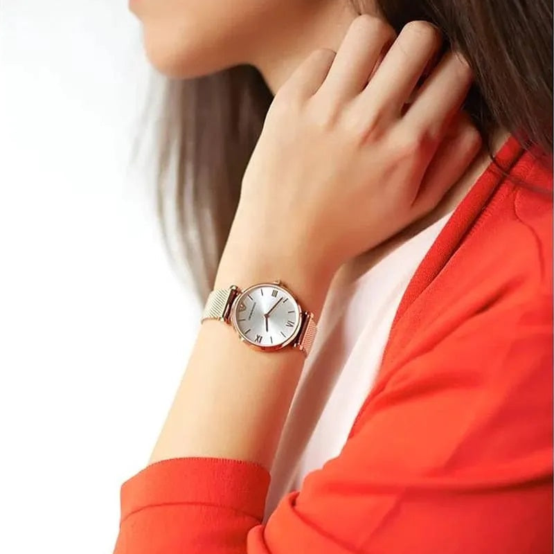 Emporio Armani Women’s Watch Stainless Steel Gold Mesh Strap With Gold Dial AR1957 Gianni