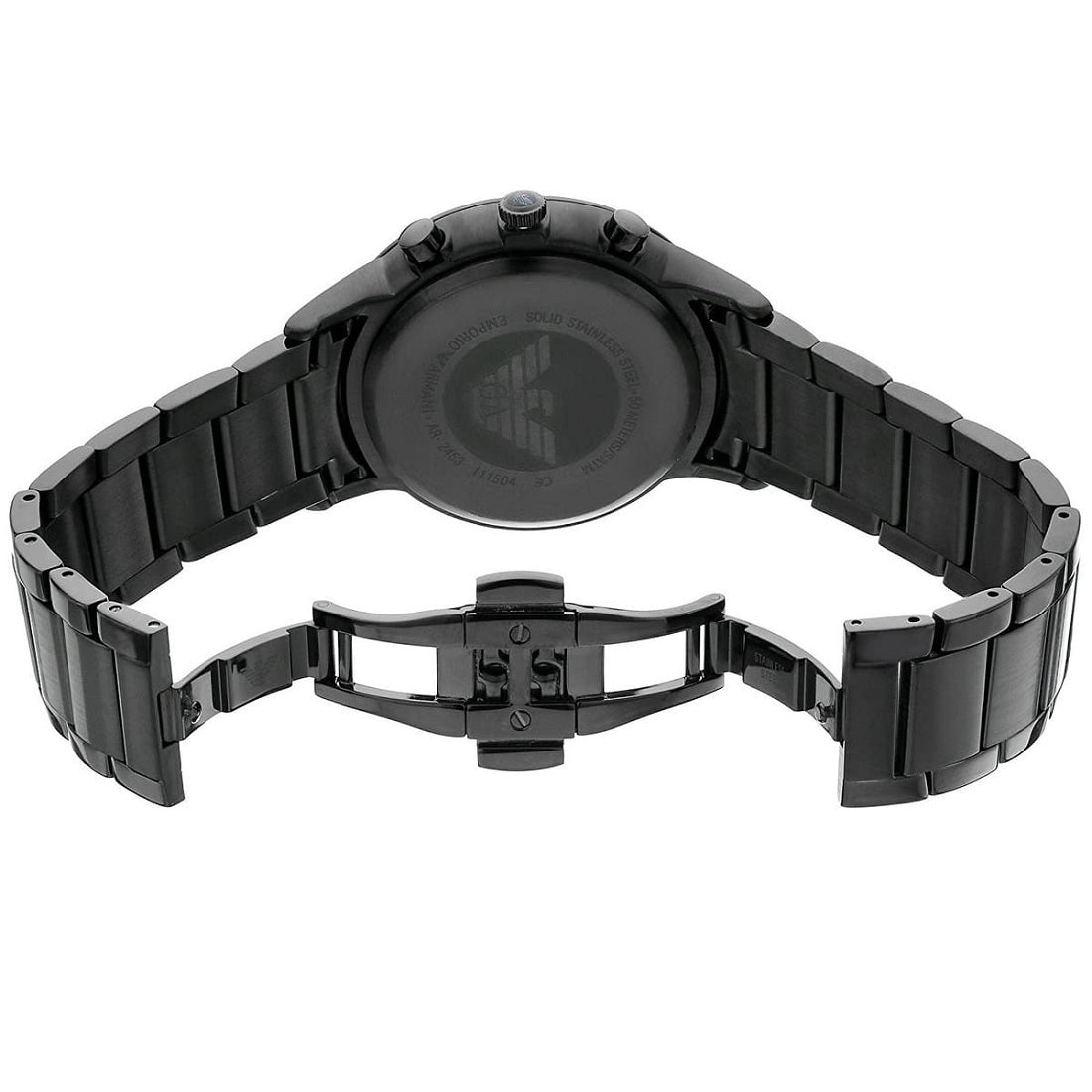 Emporio Armani Men’s Watch Stainless Steel Black Strap With Black Dial AR2453 Renato