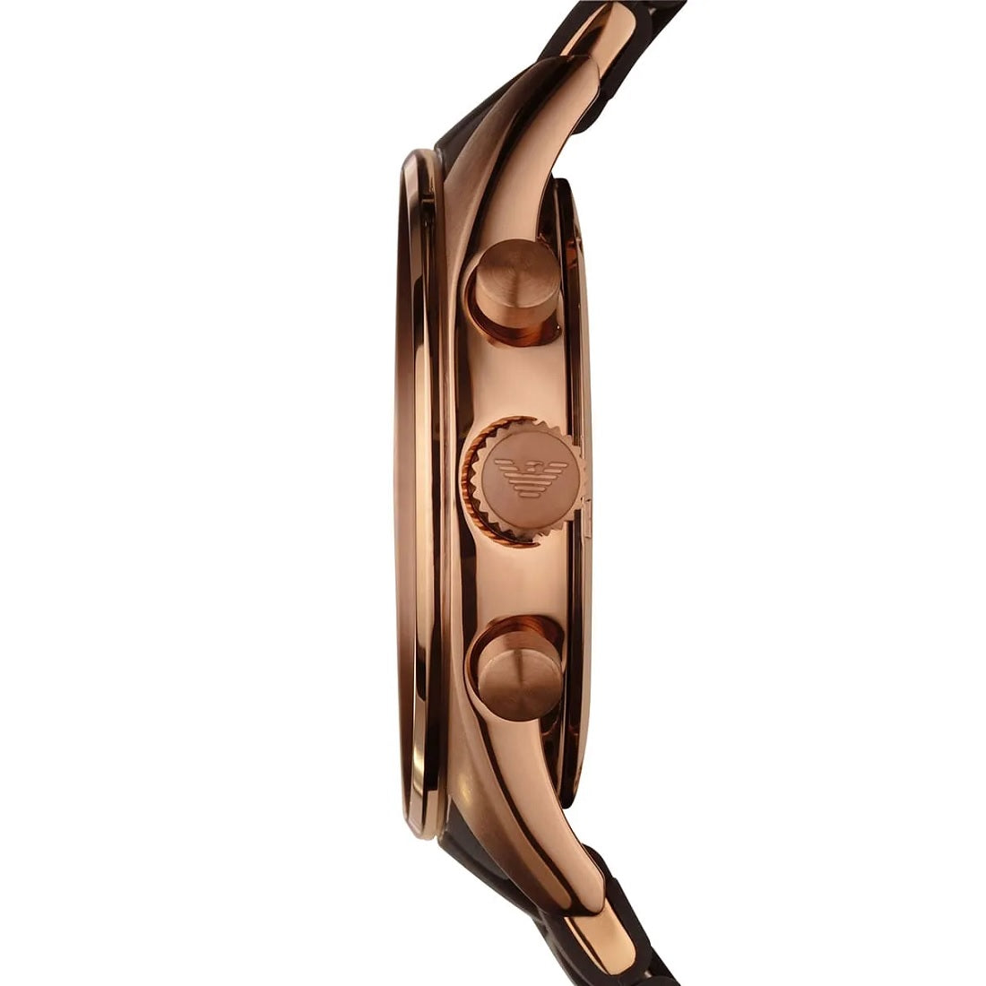 Emporio Armani Men’s Watch Silicone Brown Strap With Brown Dial And Rose Gold Case AR5890 Sportivo