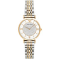 Emporio Armani Women's Watch Stainless Steel Silver & God Tone Strap White Pave Crystal White Dial AR8031 Gianni T-Bar