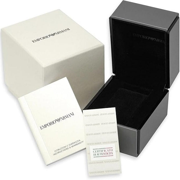 Emporio Armani Men's Watch Stainless Steel Silver & Yellow Gold Strap With Blue Dial AR11362 Diver