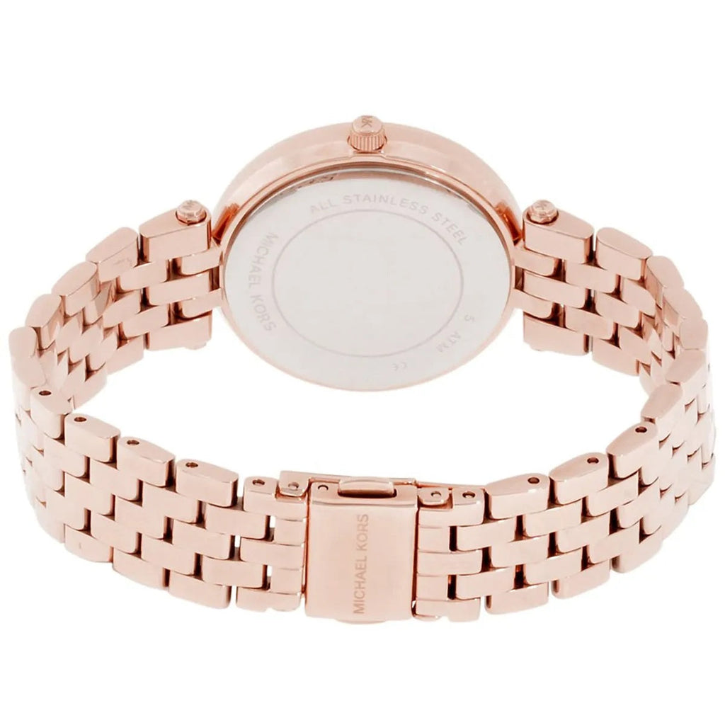Michael Kors Women’s Watch Stainless Steel Rose Gold Strap With Rose Gold Dial And Crystals MK3366