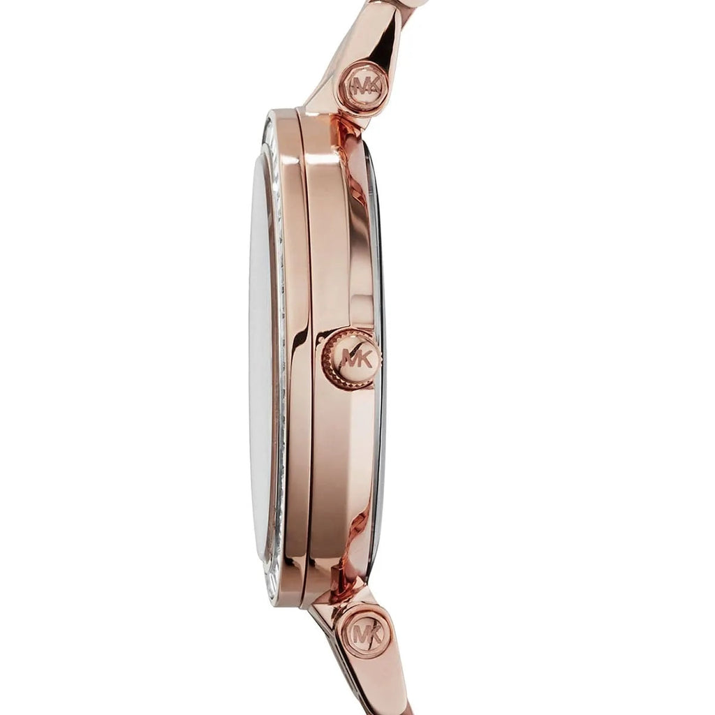 Michael Kors Women’s Watch Stainless Steel Rose Gold Strap With Rose Gold Dial And Crystals MK3366