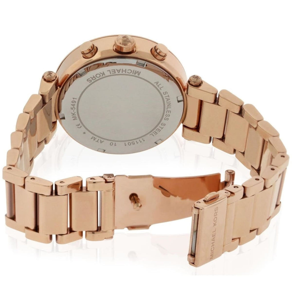 Michael Kors Women’s Watch Stainless Steel Rose Gold Strap With Mother Of Pearl Dial MK5491