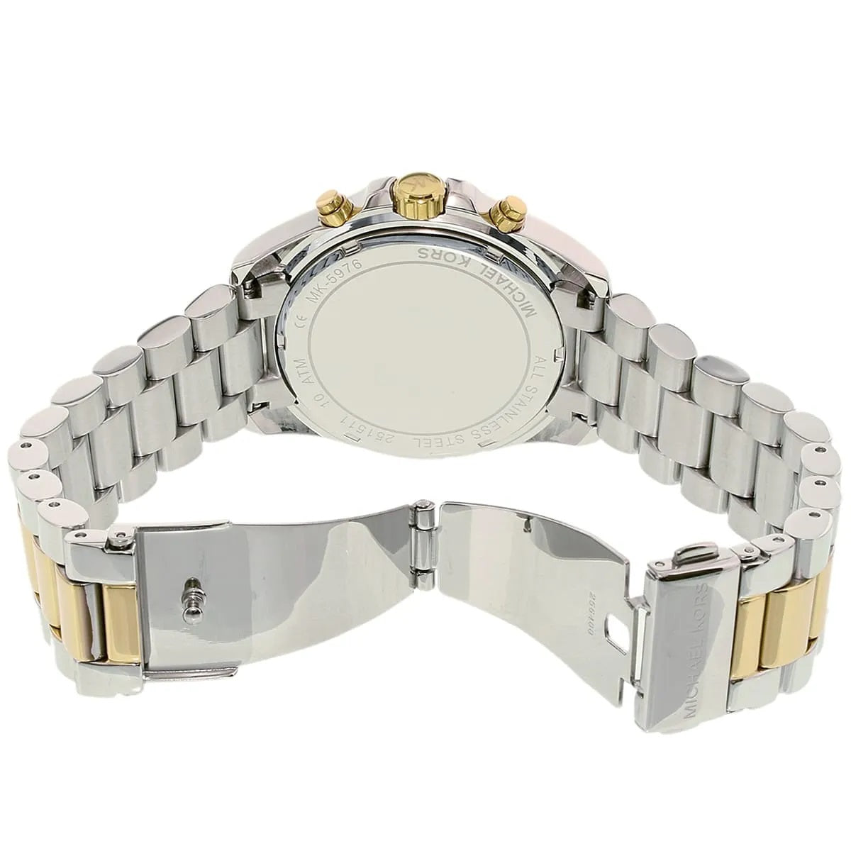 Michael Kors Women’s Watch Stainless Steel Two Tone Gold & Silver Strap With Blue Dial MK5976