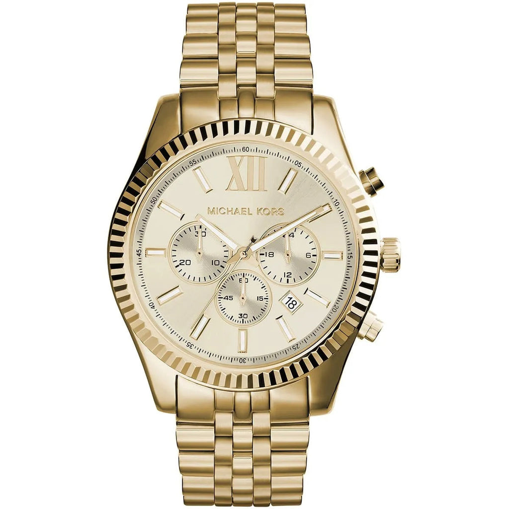 Michael Kors Men’s Watch Stainless Steel Gold Strap With Gold Dial MK8281