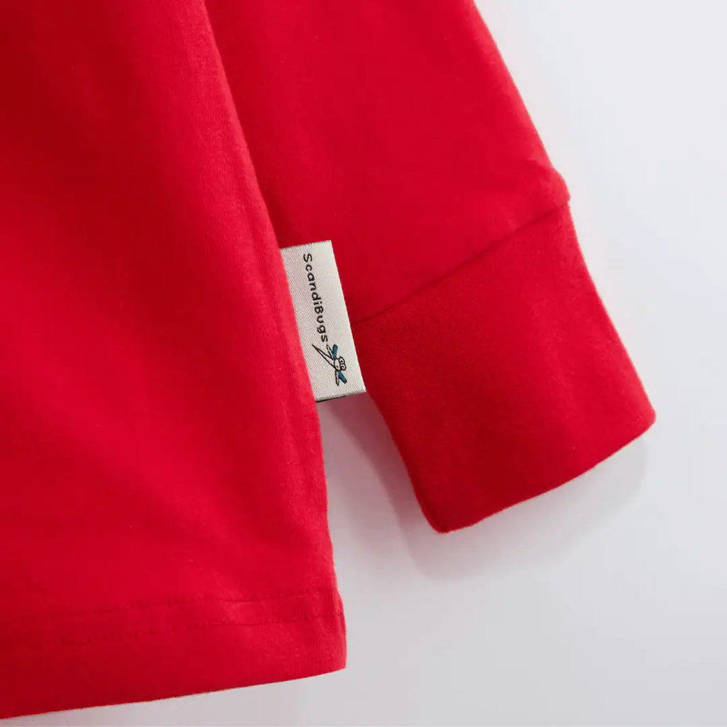ScandiBugs Own Label Organic Long Sleeve Top - Roaring Red