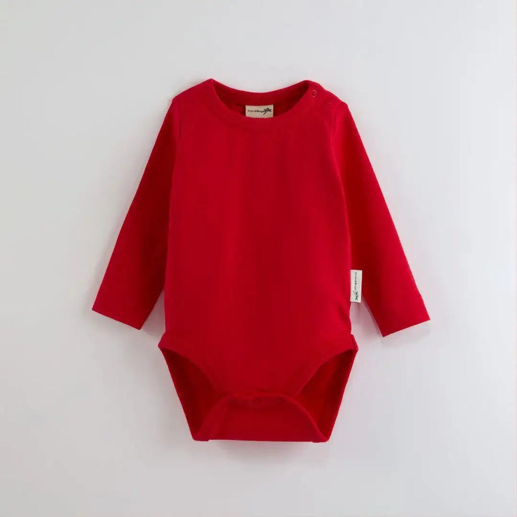 ScandiBugs Own Label Organic Long Sleeve Vest - Roaring Red