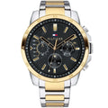 Tommy Hilfiger Men’s Watch Two-Tone Silver & Gold Strap With Black Dial 1791559