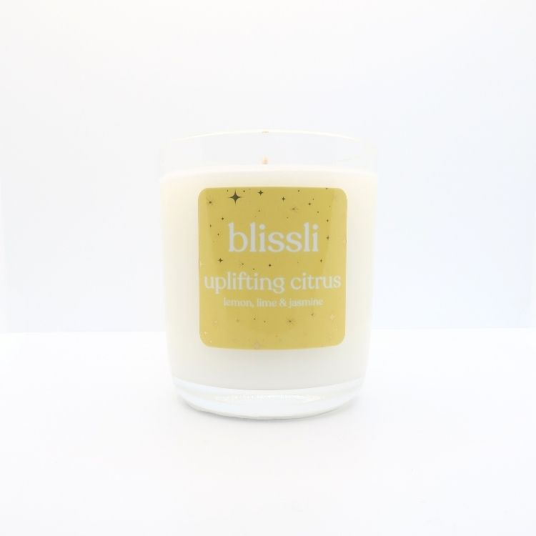 uplifting citrus – lemon, lime & jasmine 220g soy candle